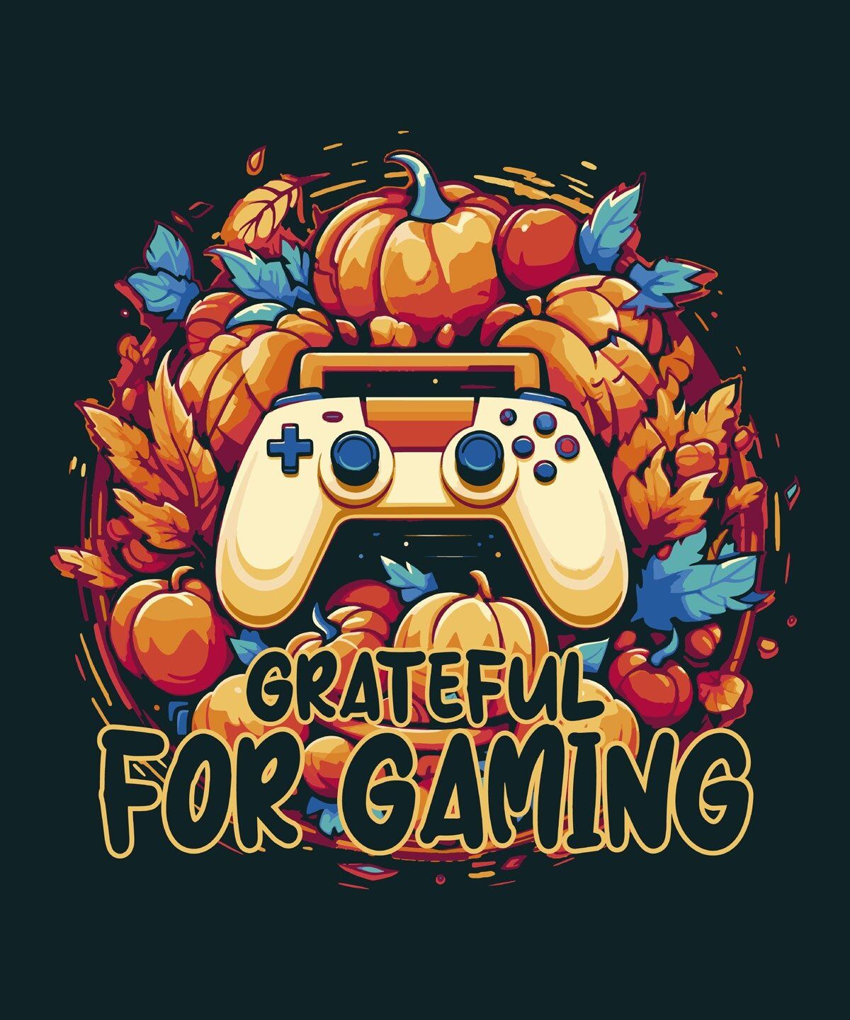 Gaming and Thanking DTF Design Print for T-Shirts