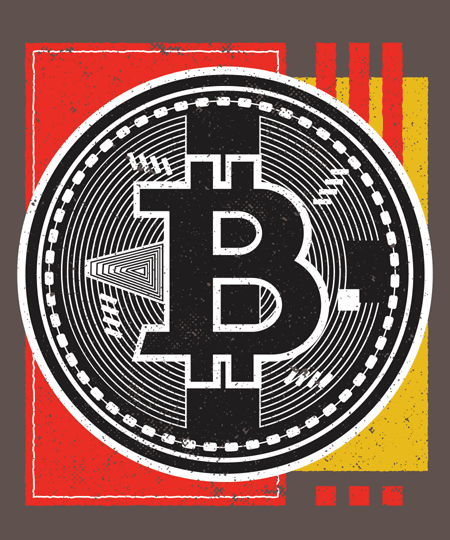 Bitcoin Abstract Design DTF Transfer Print in India