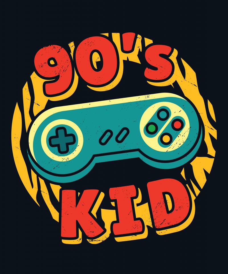 90s kids t-shirt gaming design DTF Print Dropshipping India