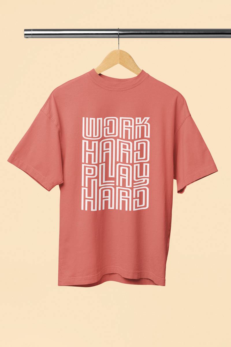 Work Hard Play Hard Motivational DTF Sticker for Ready to Iron On T-shirt Printing