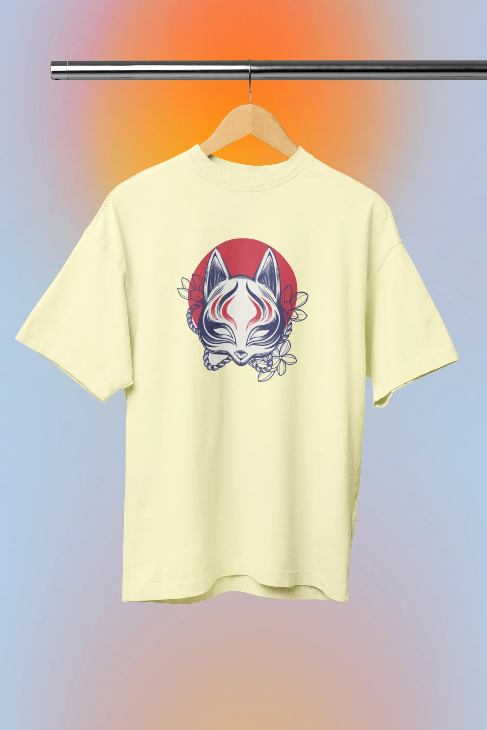 Kitsune The mask fox -Ready to press printed dtf
