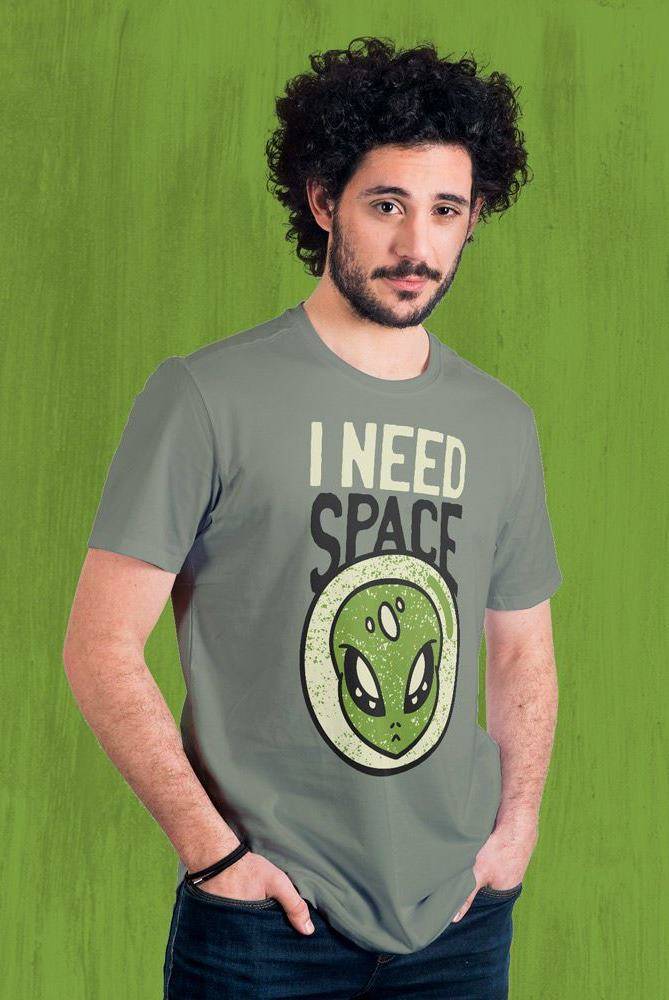 Alien Need More Space Design Pre-Printed DTF for T-Shirt Print in India